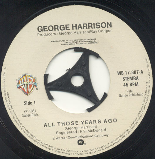 George Harrison / All Those Years Ago / Vinyl / Pop / Rock